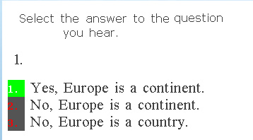 Corrected Multiple-Choice Display