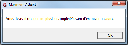 Maximum Tabs Warning