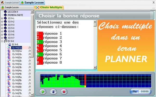Multipple choice Item Planner View