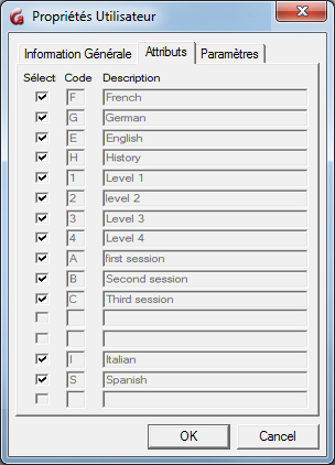 User Attributes Form